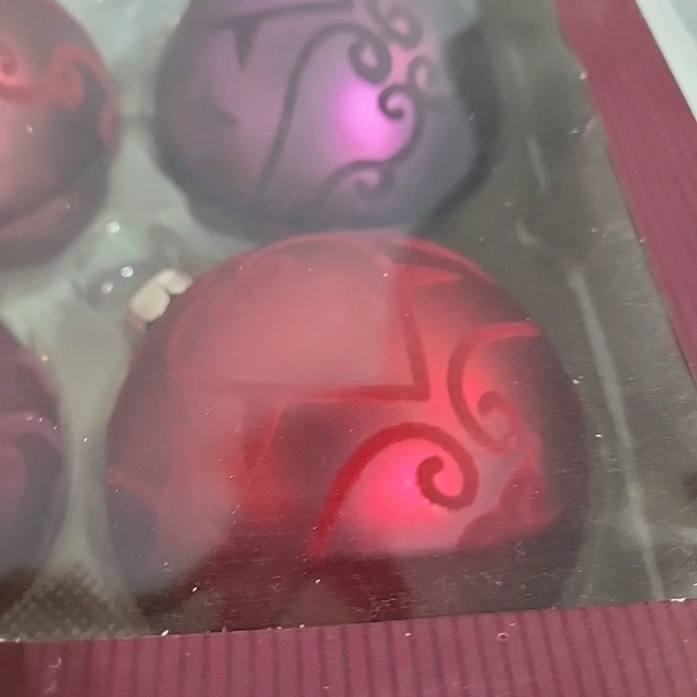 Glass Ornaments With Felt Heart Design 4 Pack NEW‎ Jewel Tones 4